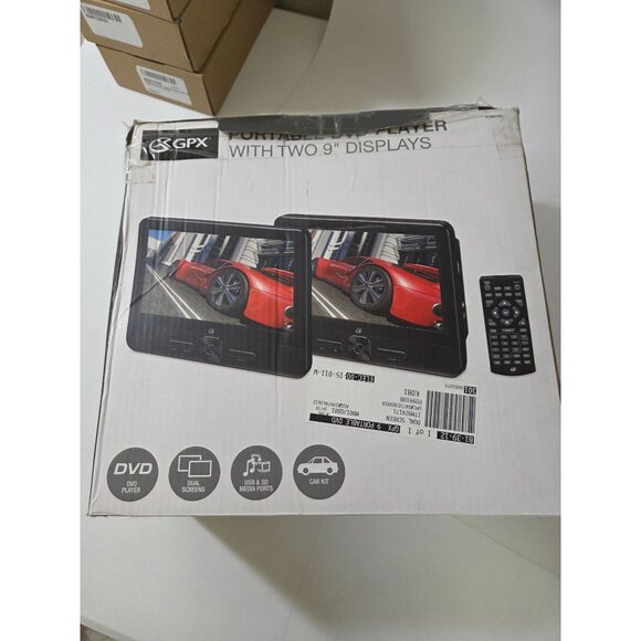 GPX Portable DVD Player With Two 9" Displays & Remote Control - Picture 6 of 6